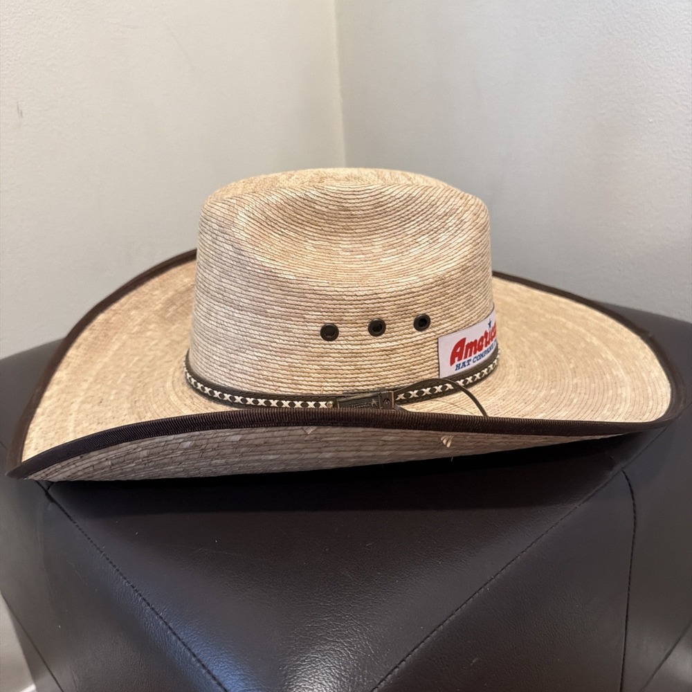 Mexican Maverick Palm Straw‎ Leaf Wide Cowboy Hat 6 3/4 Wide Brim Legacy